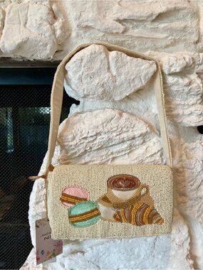 NWT Handcrafted in India viral TikTok beaded shoulder bag in cream